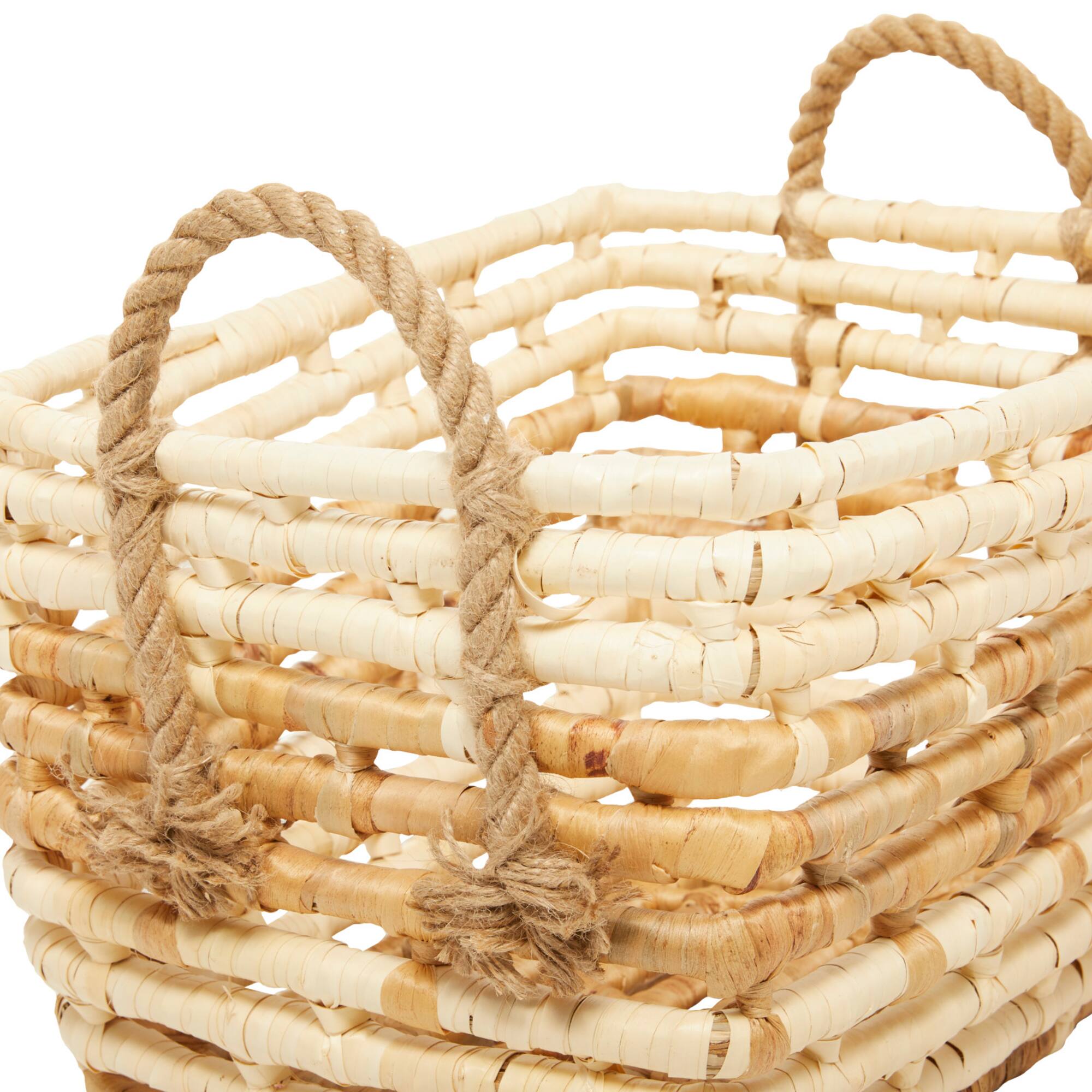 Rectangle Brown Contemporary Sea Grass Storage Basket Set